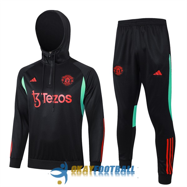 tracksuit hooded manchester united black green 2023-2024