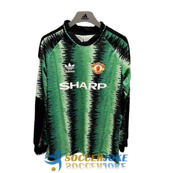 shirt green manchester united goalkeeper retro sharp long sleeve 1990-1992 [EX22-4-15-173]