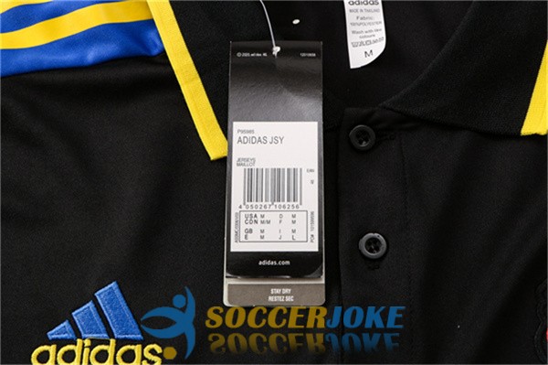 polo kit manchester united black dark blue yellow training 2022-2023