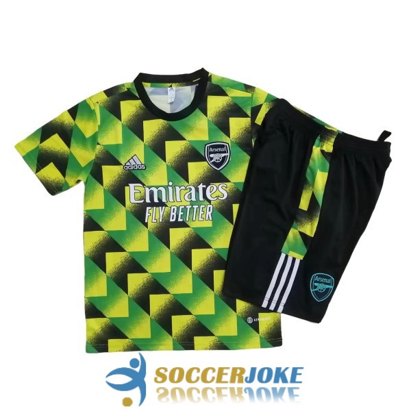 shirt arsenal black yellow green training kit 2022-2023
