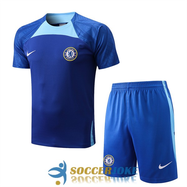 shirt chelsea dark blue light blue training kit 2022-2023