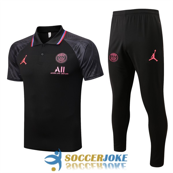 polo kit psg pink black training 2022-2023