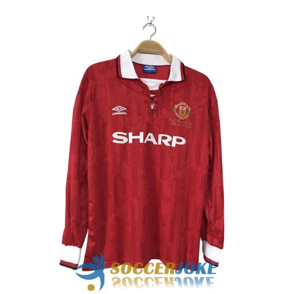 shirt home manchester united retro sharp long sleeve 1992-1994