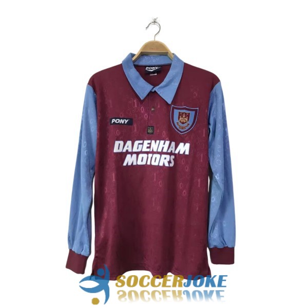 shirt home west ham united retro long sleeve 1995-1997