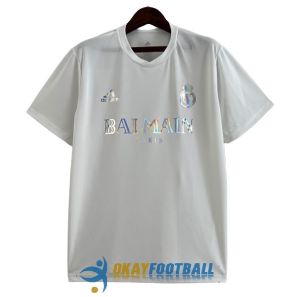shirt real madrid white special edition balmain 2023-2024