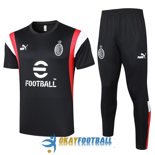 shirt ac milan black white red training kit 2023-2024