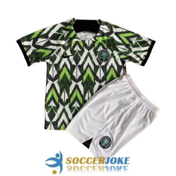 shirt green white nigeria kid training 2022-2023