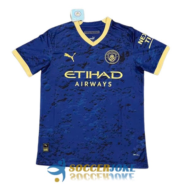 shirt manchester city blue golden special edition 2022-2023