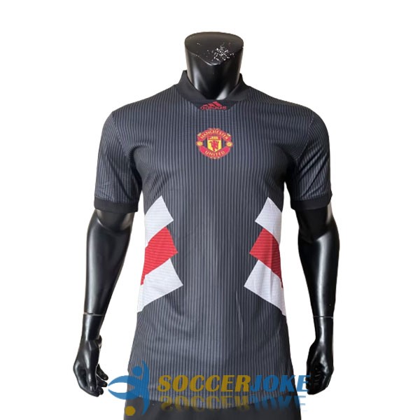 shirt manchester united black red white special edition icon player version 2022-2023
