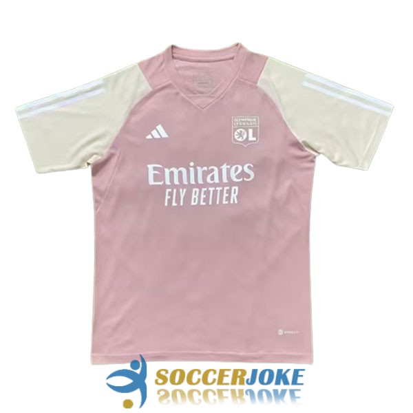 shirt lyon pink white training 2023-2024