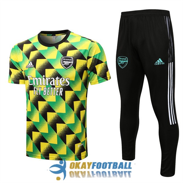 shirt arsenal green black yellow training kit 2022-2023