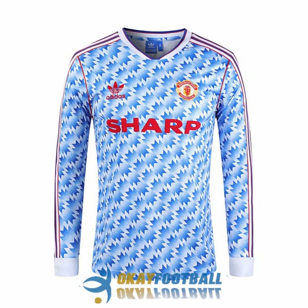 shirt away manchester united retro sharp long sleeve 1990-1992