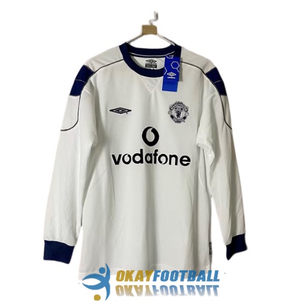 shirt away manchester united retro vodafone long sleeve 2000-2001