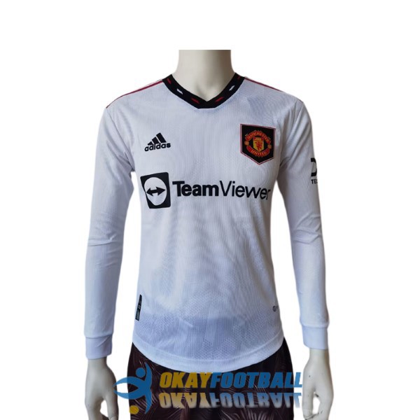 shirt away player version manchester united long sleeve 2022-2023
