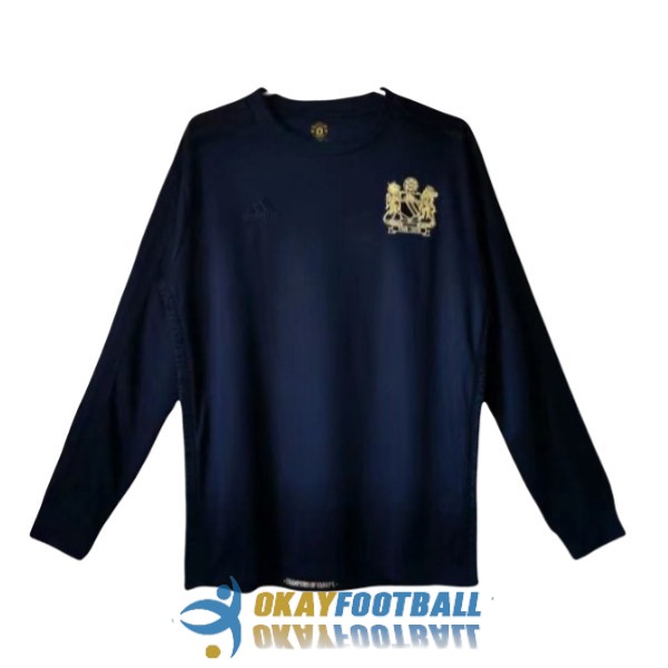 shirt blue manchester united champions retro long sleeve 1968