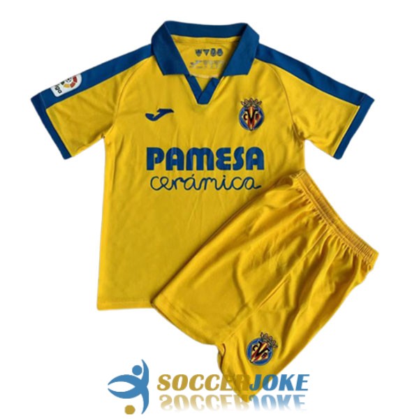 shirt yellow blue villarreal kid commemorative edition 2022-2023