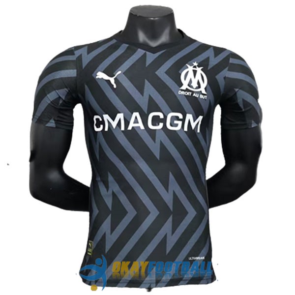 shirt marseille black goalkeeper player version 2023-2024