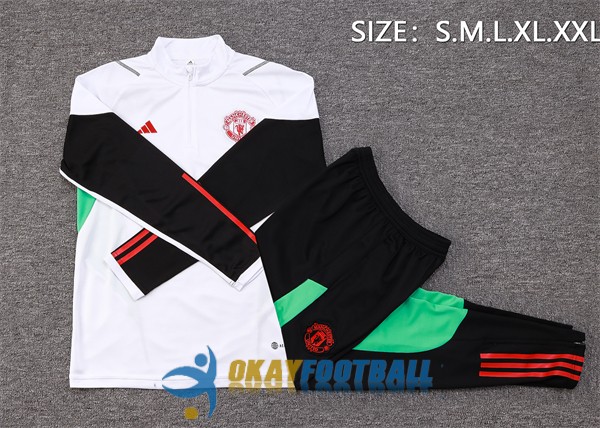 tracksuit zipper manchester united white green black red 2023-2024<br /><span class=