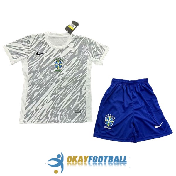 shirt gray white brazil kid goalkeeper 2024-2025