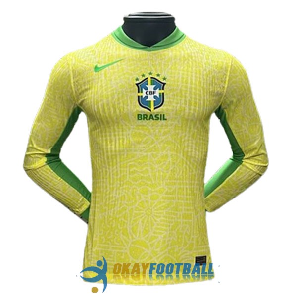 shirt home player version brazil long sleeve 2024-2025