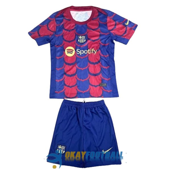 shirt red blue barcelona kid training 2024-2025