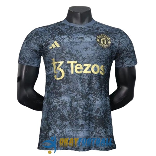 shirt manchester united black golden training player version 2024-2025
