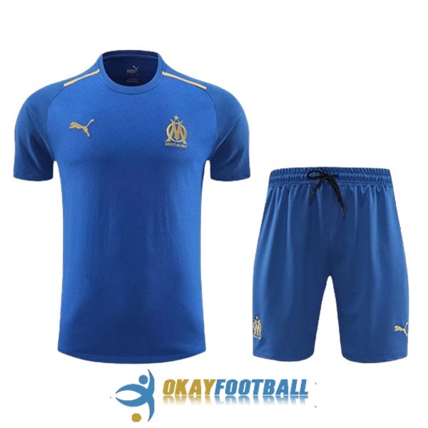 shirt marseille blue golden training kit 2023-2024
