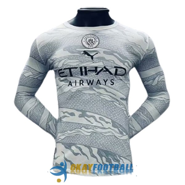 shirt white gray manchester city long sleeve special edition chinese dragon year player version 2024-2025