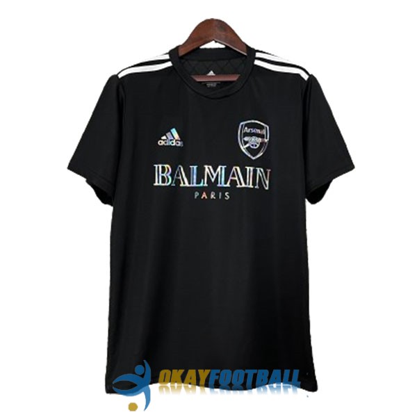 shirt arsenal black special edition balmain 2023-2024