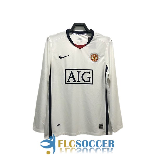 shirt away manchester united retro aig long sleeve 2008-2009 [EX21-5-28-175]