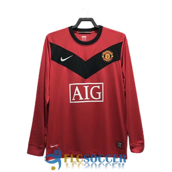 shirt home manchester united retro aig long sleeve 2009-2010